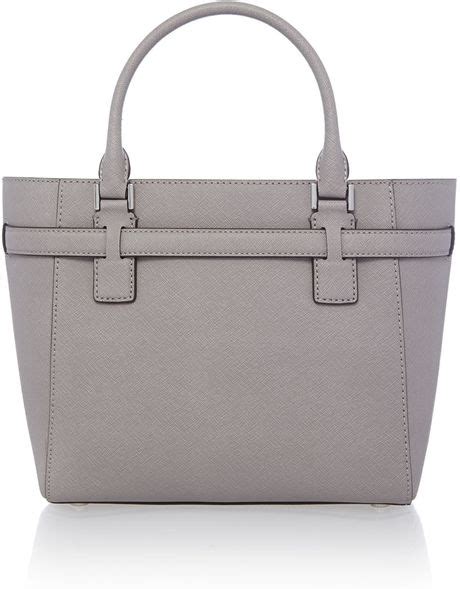 michael kors hamilton grey large zip top tote bag|Michael Kors large satchel handbag.